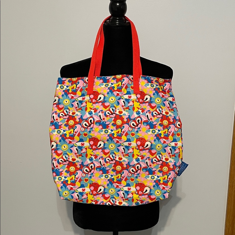 Estee Lauder Colorful Tote Bag with Red Handles